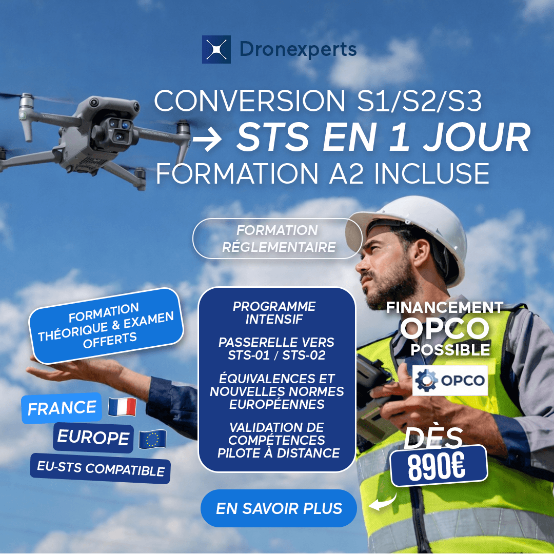 Formation Conversion S1/S2/S3 → STS en 1 jour + A2 - Dronexperts